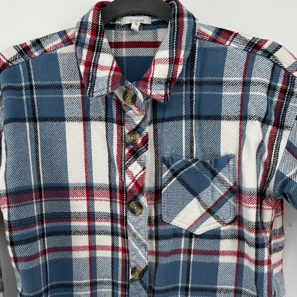 Maurices Red and Blue Plaid Shirt - Picture 5 of 14